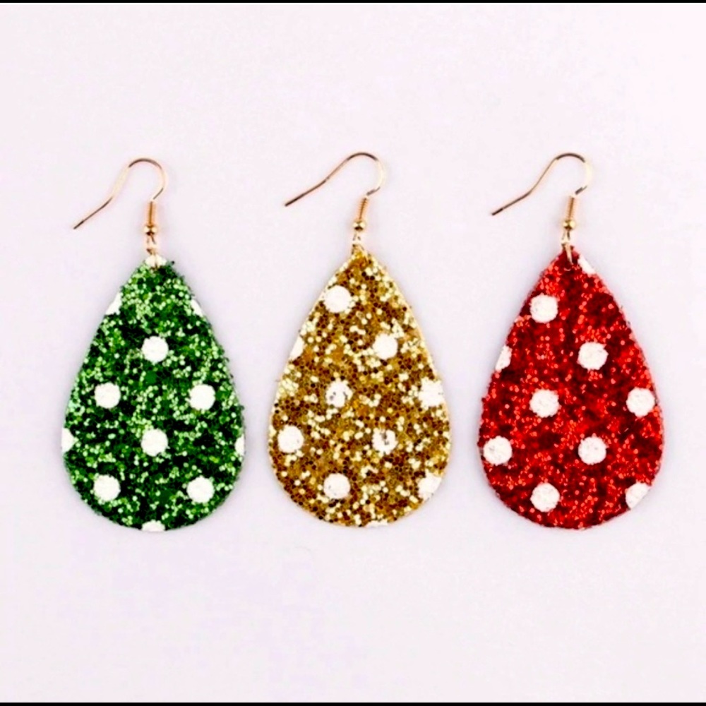 Polka Dot Teardrop Earrings
